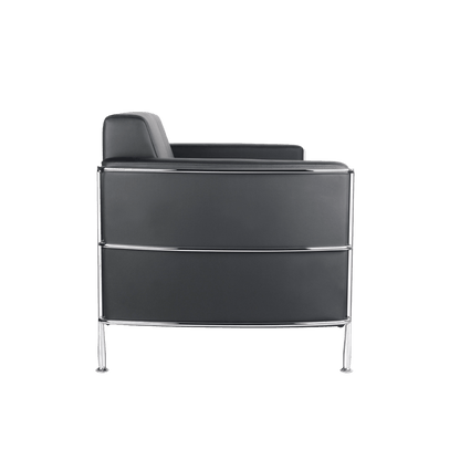 Eclipse Black Lounge with Chrome Frame 2 Seater