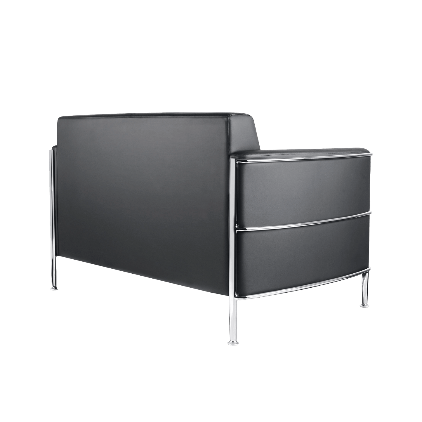 Eclipse Black Lounge with Chrome Frame 2 Seater