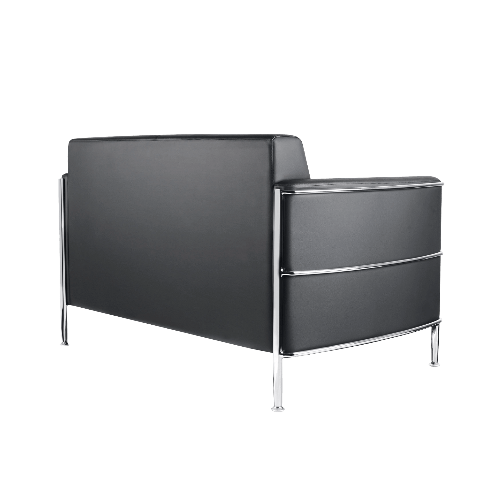 Eclipse Black Lounge with Chrome Frame 2 Seater