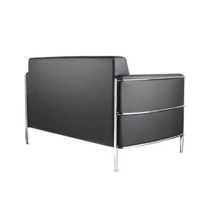 Eclipse Black Lounge with Chrome Frame 2 Seater