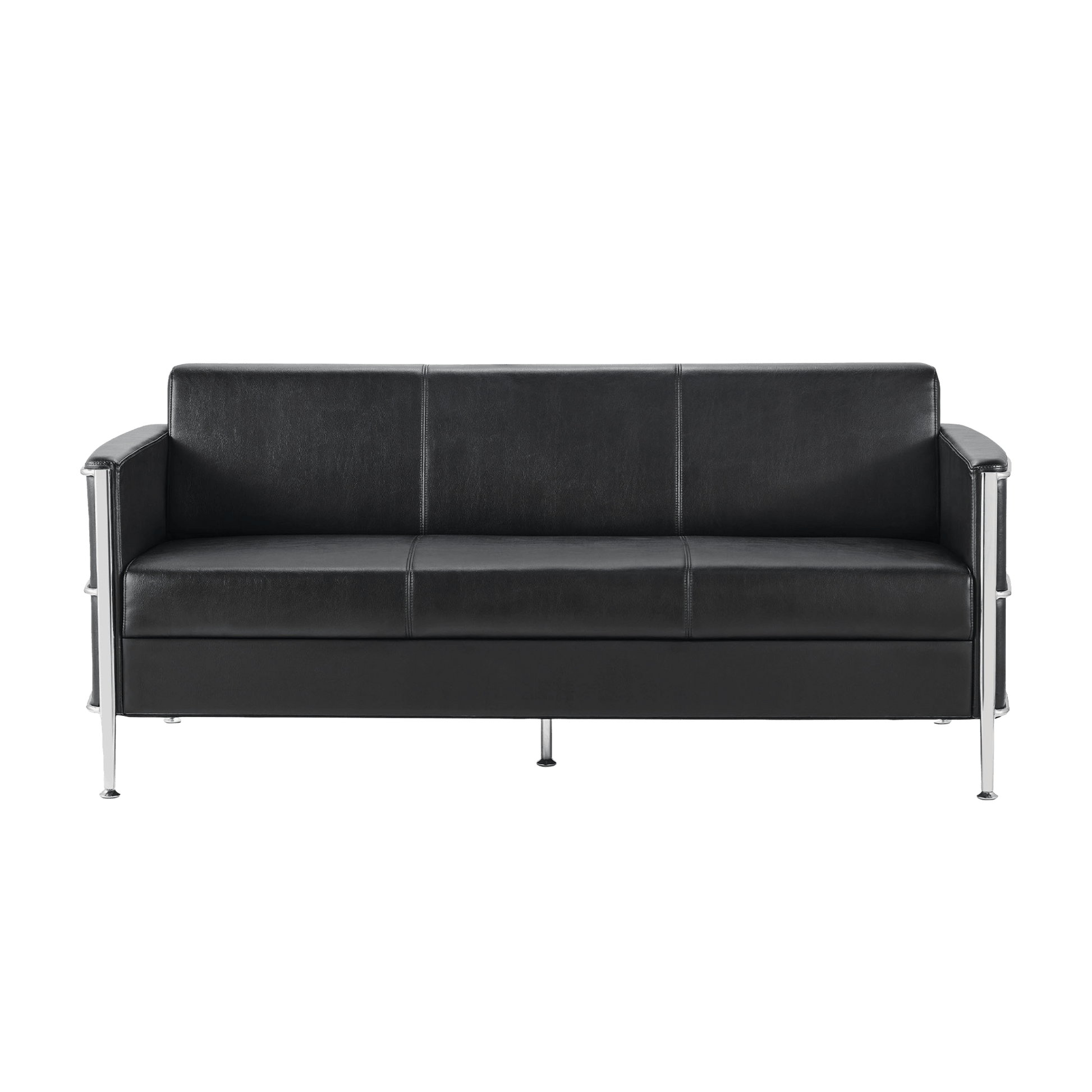 Eclipse Black Lounge with Chrome Frame 2 Seater