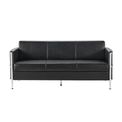 Eclipse Black Lounge with Chrome Frame 2 Seater