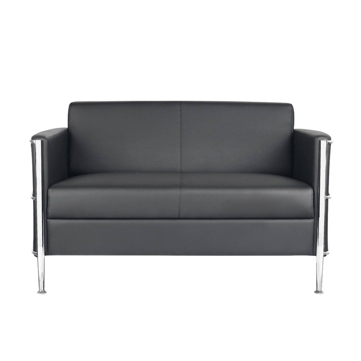 Eclipse Black Lounge with Chrome Frame 2 Seater