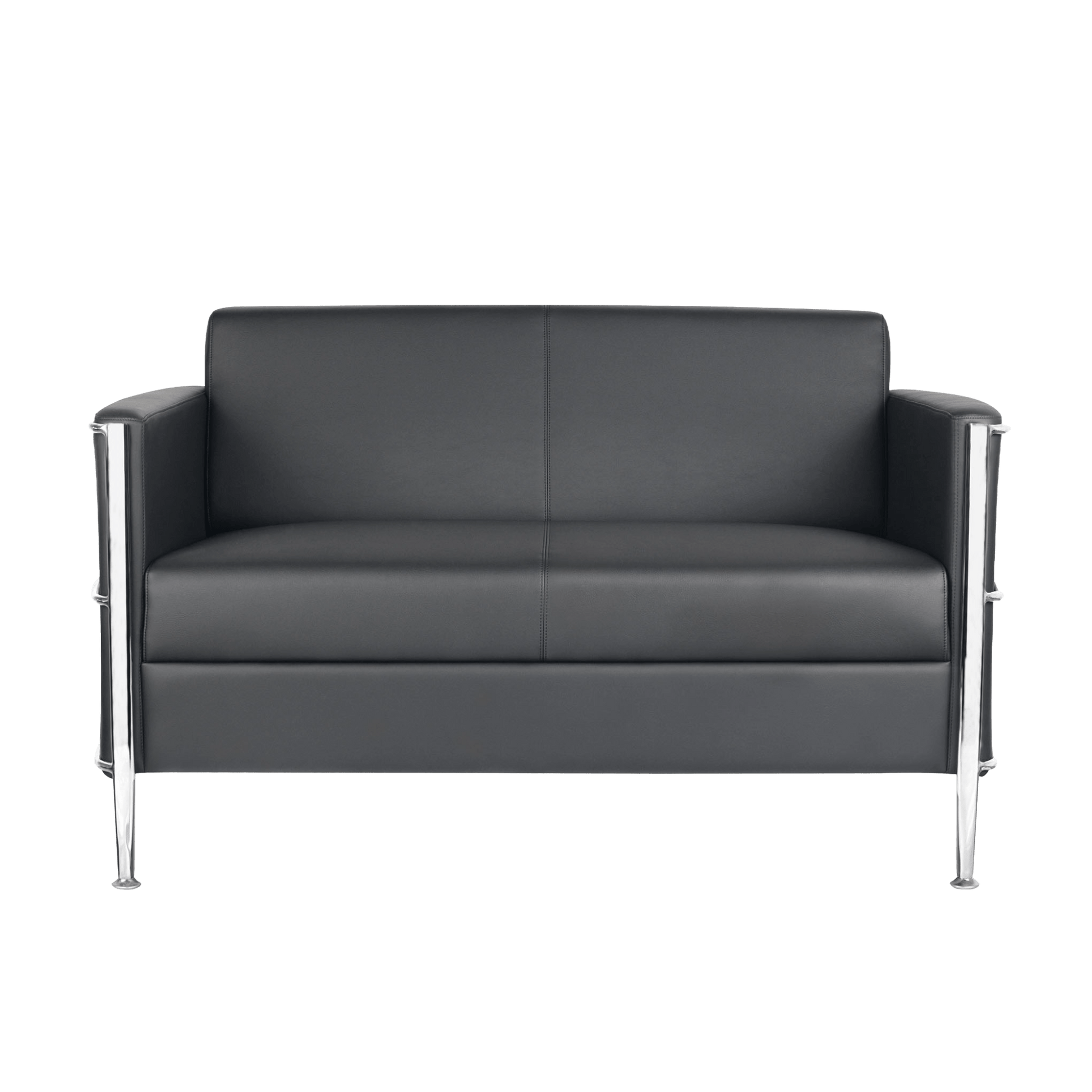 Eclipse Black Lounge with Chrome Frame 2 Seater