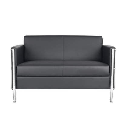 Eclipse Black Lounge with Chrome Frame 2 Seater