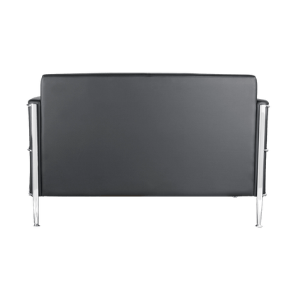 Eclipse Black Lounge with Chrome Frame 2 Seater