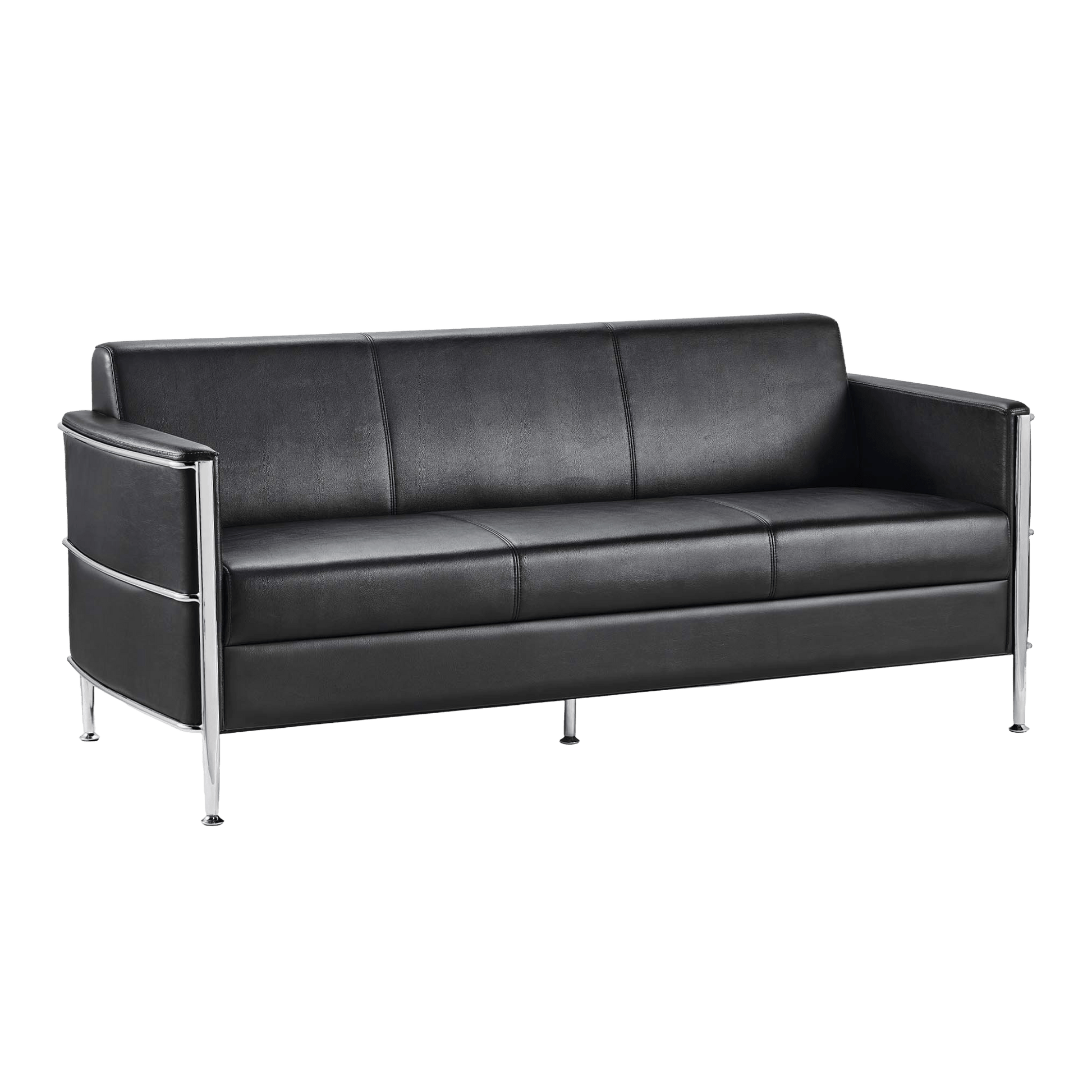 Eclipse Black Lounge with Chrome Frame 3 Seater