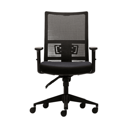 EKO Mesh Ergonomic Office Chair Adjustable Arms Fixed Black Plastic Base