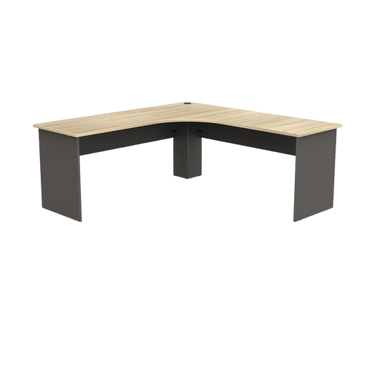 EkoSystem Corner Workstation 1800 X 1800 X 600 (2 Piece Top) Charcoal - Office Furniture Company