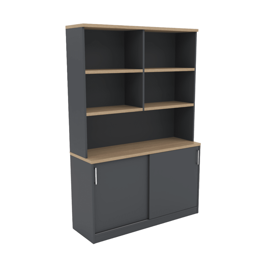 EkoSystem Credenza with Hutch Charcoal