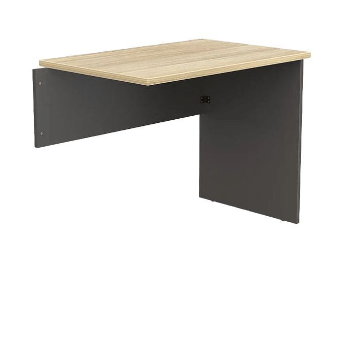 EkoSystem Fixed Desk Return Charcoal Melamine - Office Furniture Company