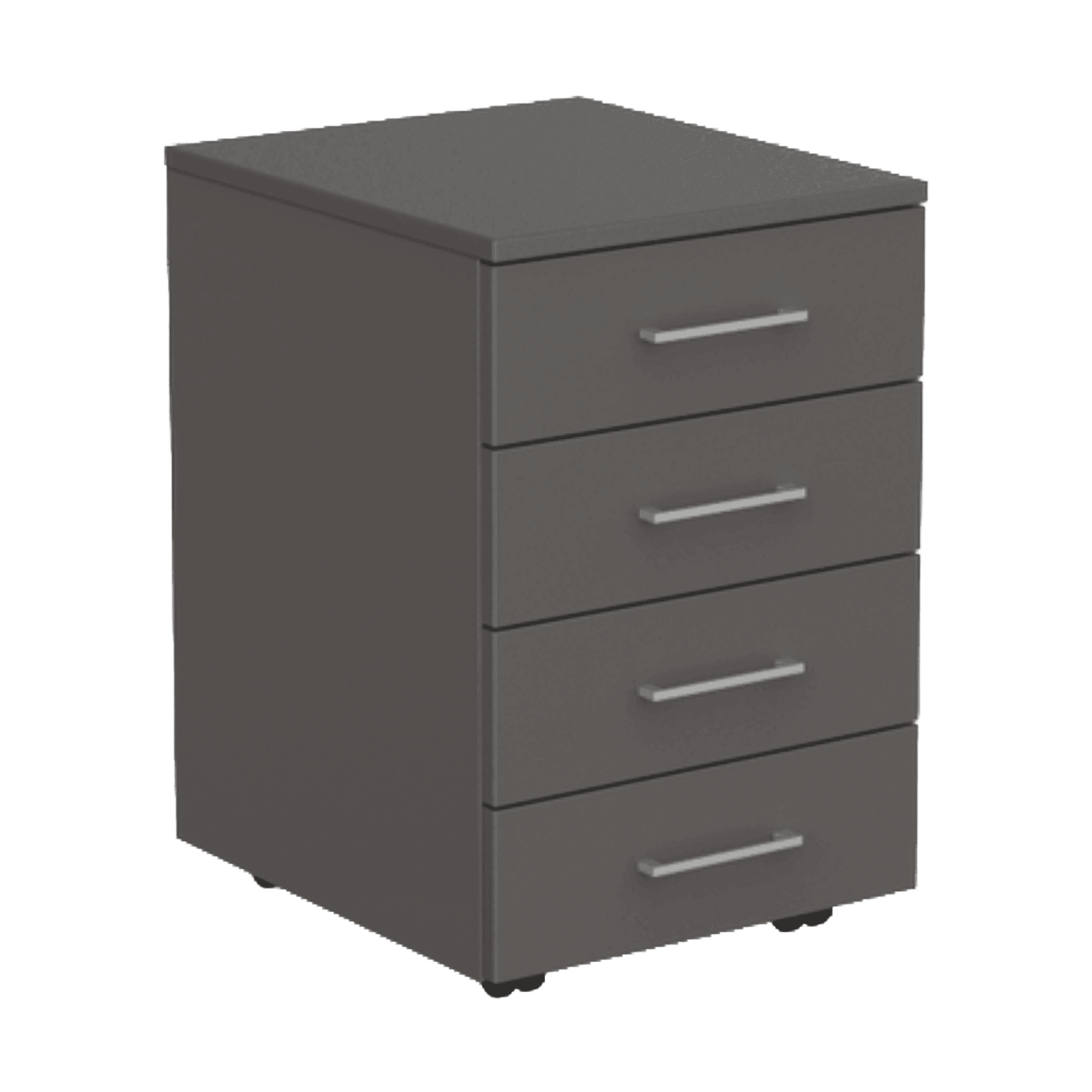 EkoSystem Mobile Pedestal 4 Drawer Unit Charcoal Melamine - Office Furniture Company