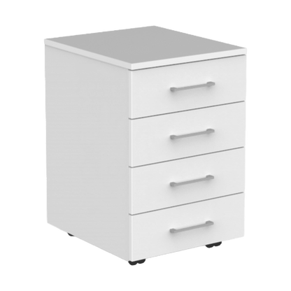 EkoSystem Mobile Pedestal 4 Drawer Unit White Melamine - Office Furniture Company