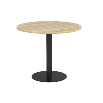 EkoSystem Pedestal Meeting Table 1050mm Round New Oak Melamine - Office Furniture Company
