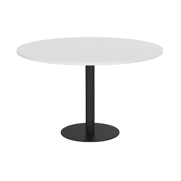 EkoSystem Pedestal Meeting Table 1050mm Round White - Office Furniture Company