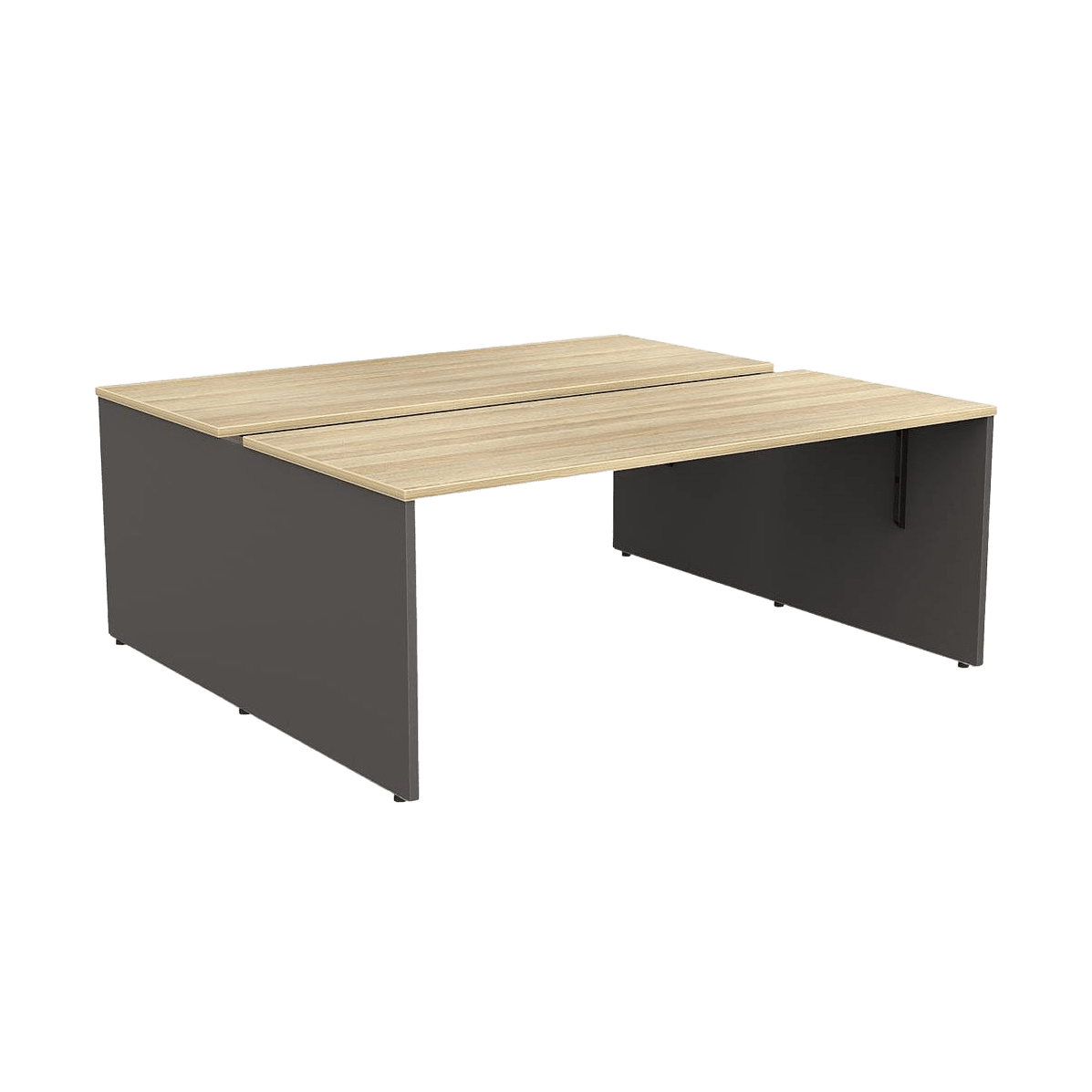 EkoSystem Shared 2 User Workstation 1200x600 New Oak