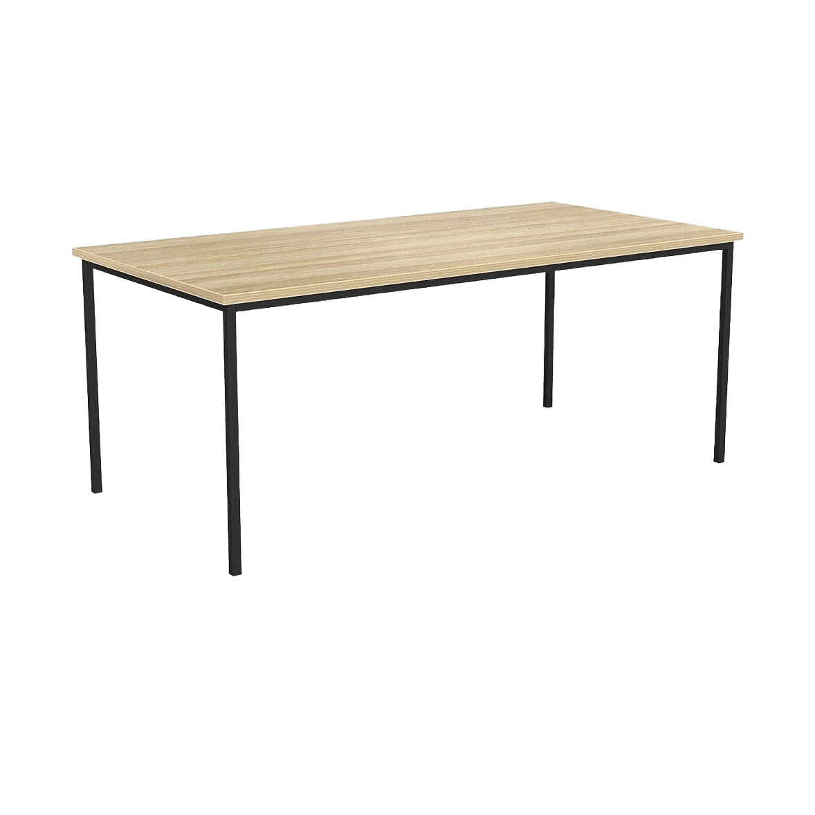 EkoSystem Steel Frame Canteen Table 1800 X 600 New Oak Melamine - Office Furniture Company