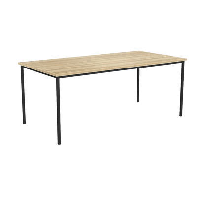 EkoSystem Steel Frame Canteen Table 1800 X 600 New Oak Melamine - Office Furniture Company