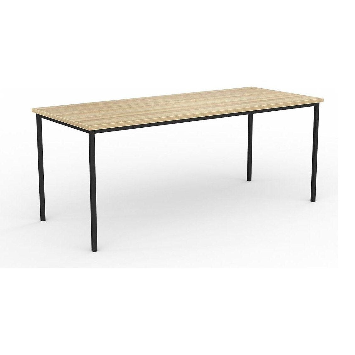 EkoSystem Steel Frame Canteen Table 1800 X 750 New Oak Melamine - Office Furniture Company
