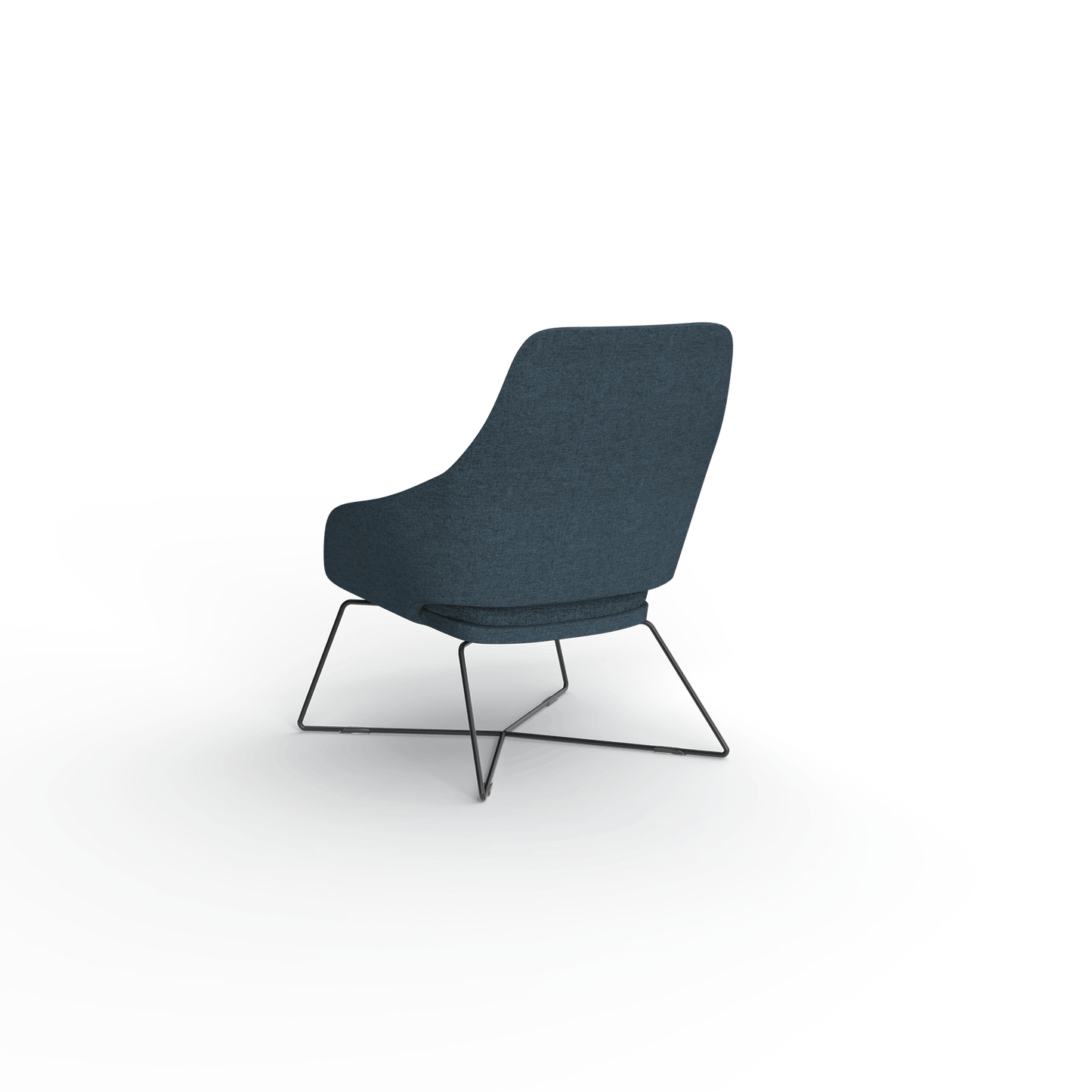 Elaro Black Metal Leg Arm Chair Blue (Sunday Steel) - Office Furniture Company