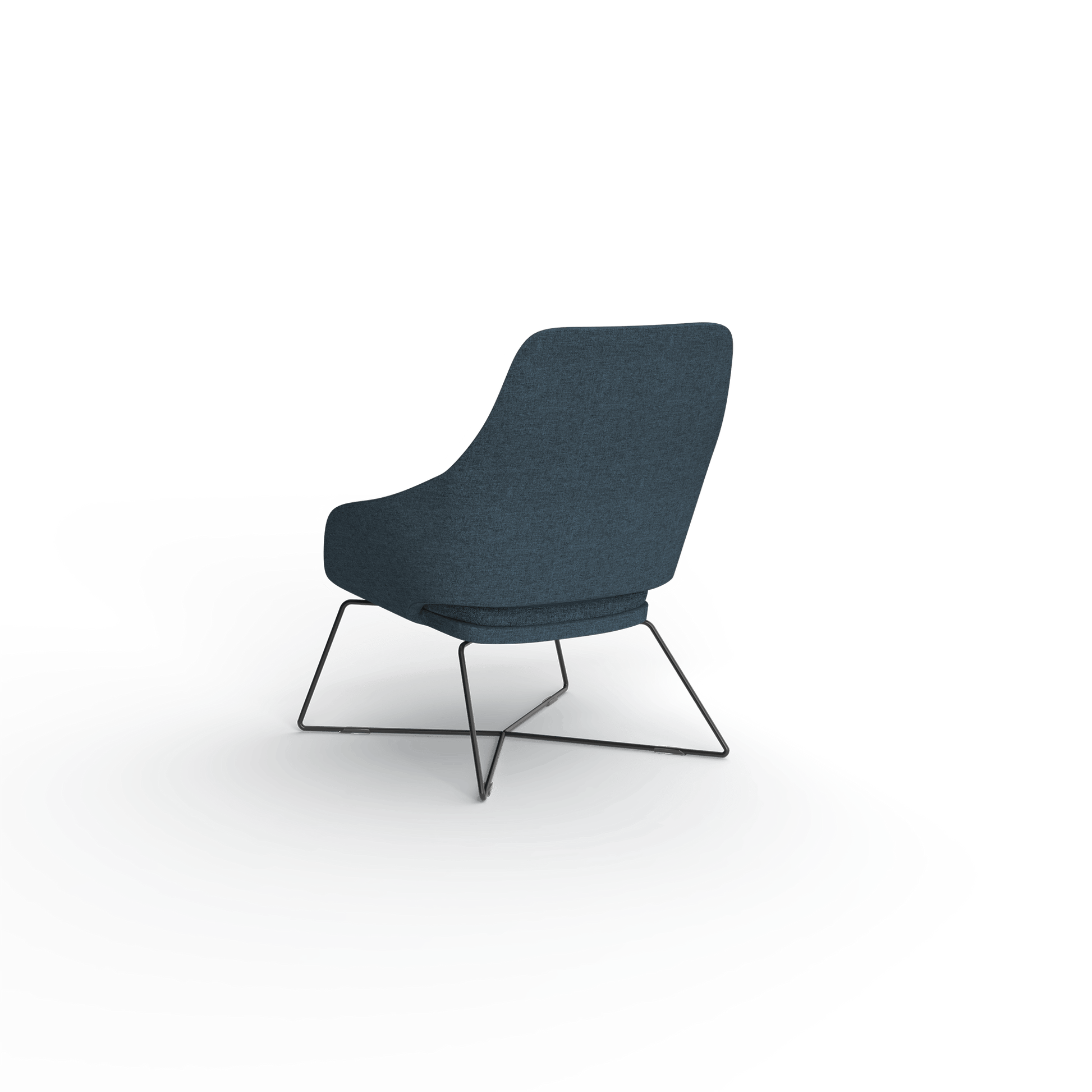 Elaro Black Metal Leg Arm Chair Blue (Sunday Steel) - Office Furniture Company