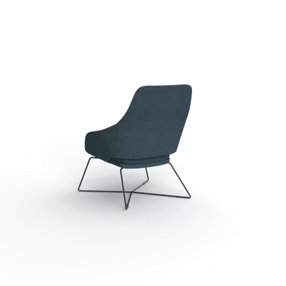 Elaro Black Metal Leg Arm Chair Blue (Sunday Steel) - Office Furniture Company