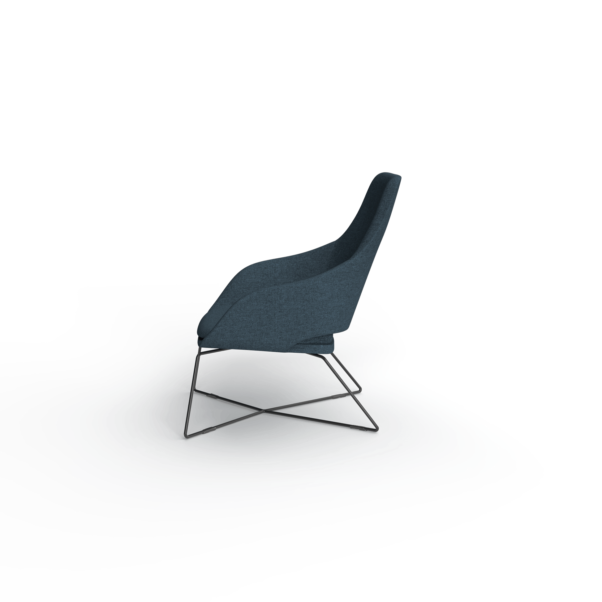 Elaro Black Metal Leg Arm Chair Blue (Sunday Steel) - Office Furniture Company