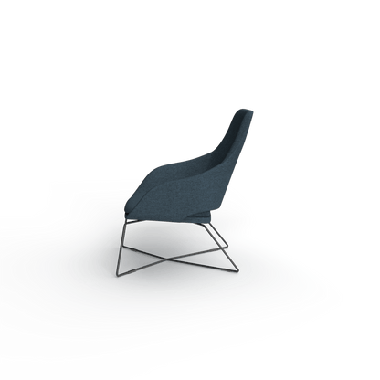 Elaro Black Metal Leg Arm Chair Blue (Sunday Steel) - Office Furniture Company