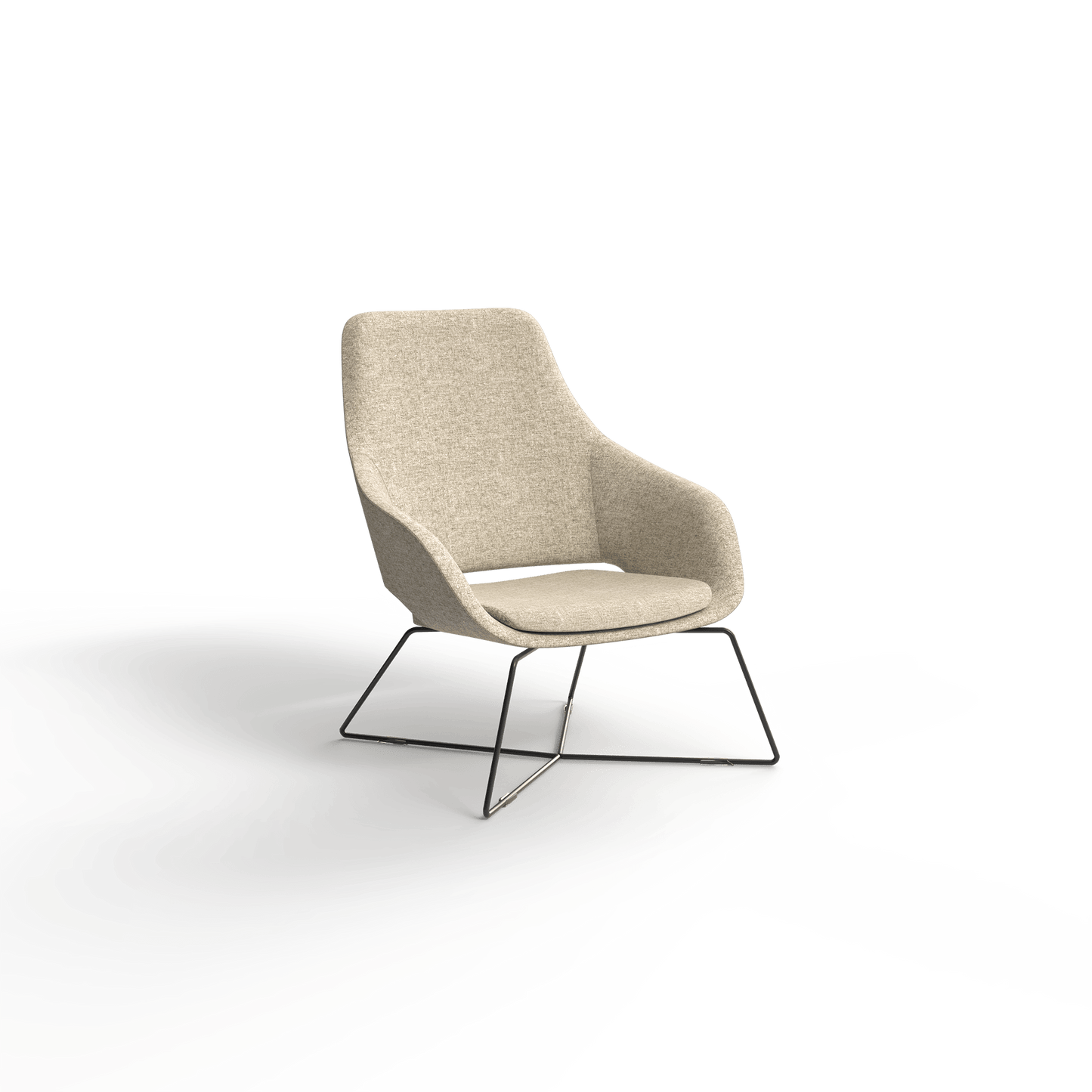 Elaro Black Metal Leg Arm Chair Blue (Sunday Steel) - Office Furniture Company