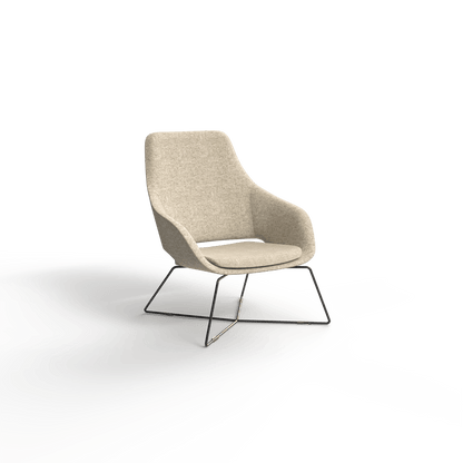 Elaro Black Metal Leg Arm Chair Blue (Sunday Steel) - Office Furniture Company