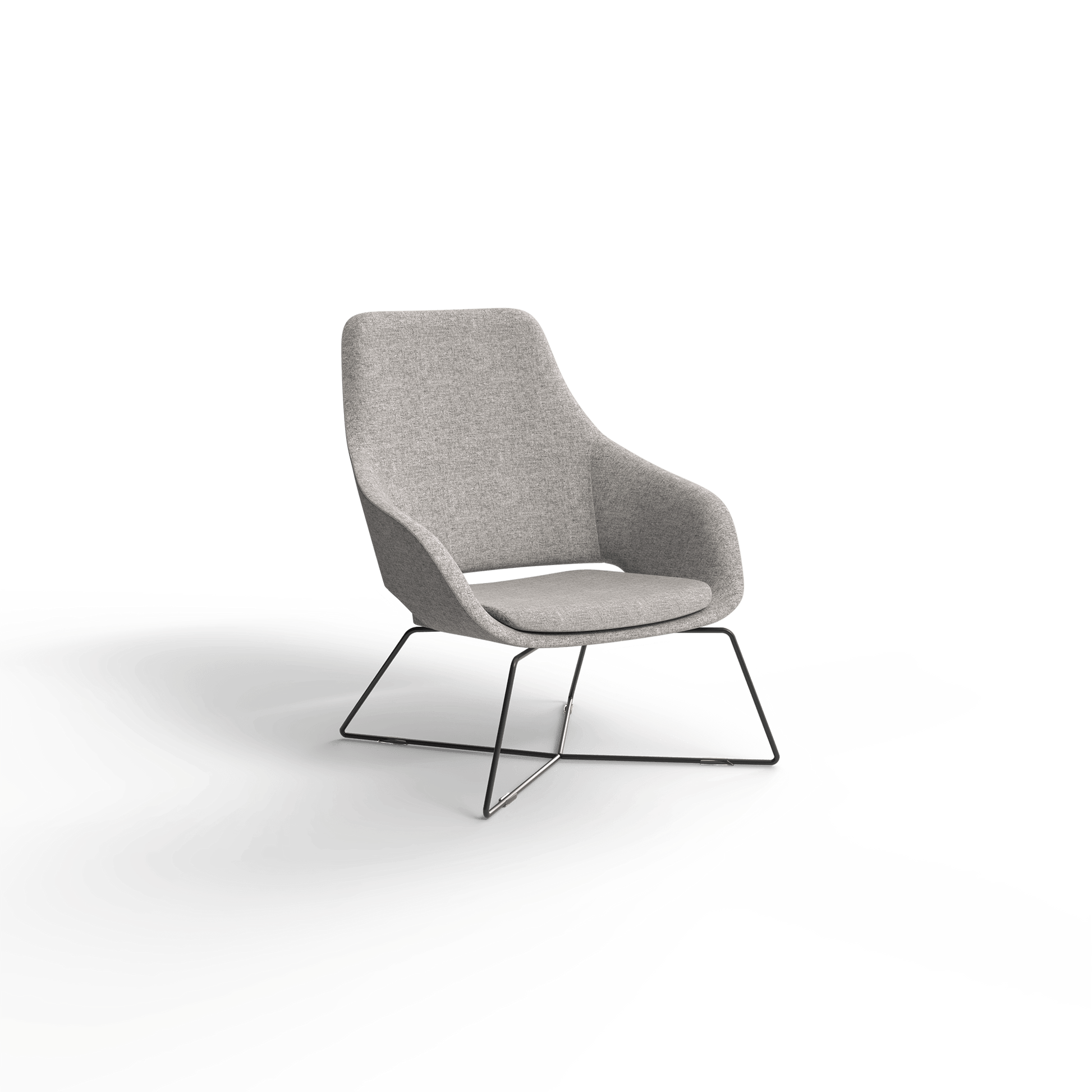 Elaro Black Metal Leg Arm Chair Brown (Sunday Walnut) - Office Furniture Company