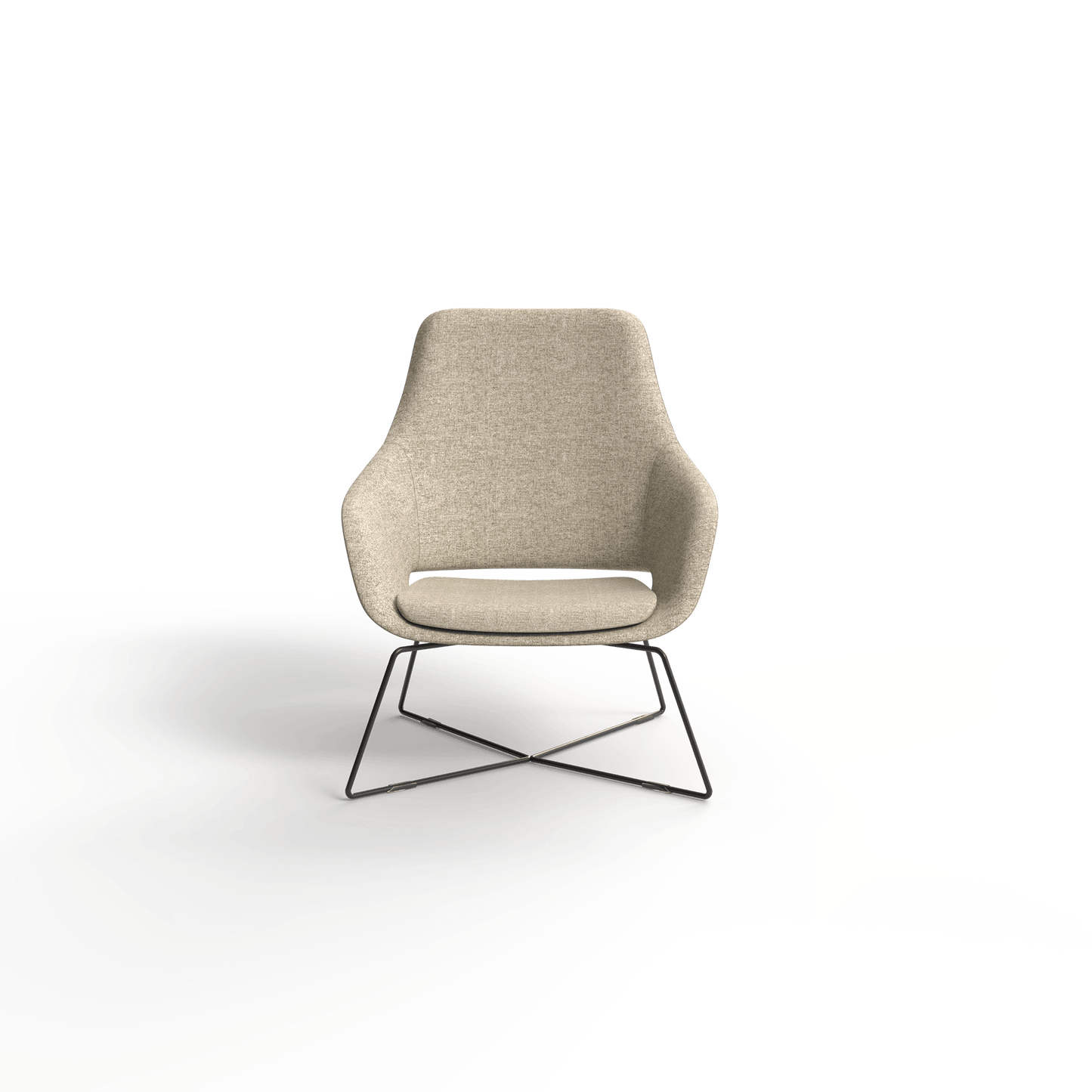 Elaro Black Metal Leg Arm Chair Brown (Sunday Walnut) - Office Furniture Company