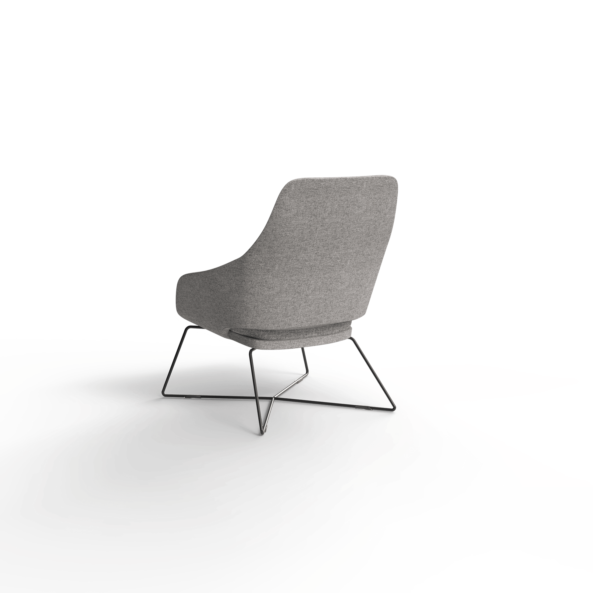Elaro Black Metal Leg Arm Chair Grey (Sunday Greymist) - Office Furniture Company