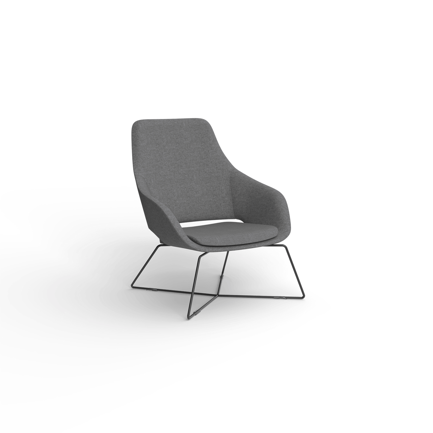 Elaro Black Metal Leg Arm Chair Grey (Sunday Greymist) - Office Furniture Company