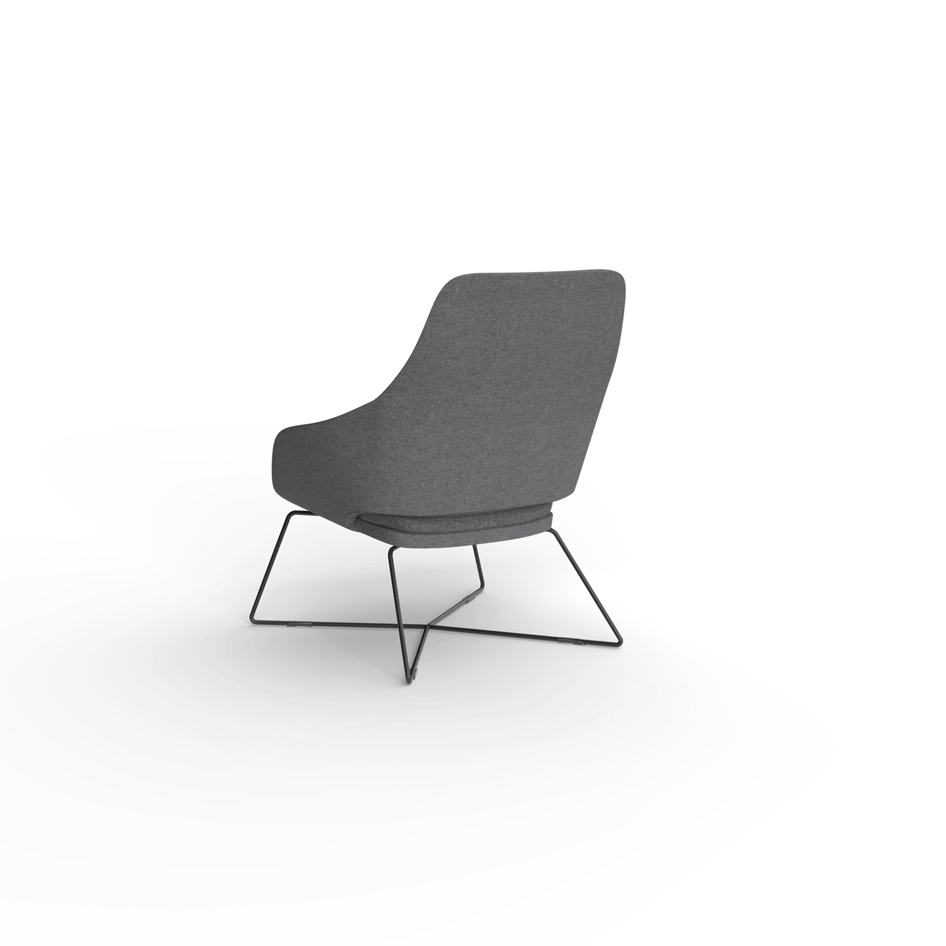 Elaro Black Metal Leg Arm Chair Grey (Sunday Onyx) - Office Furniture Company