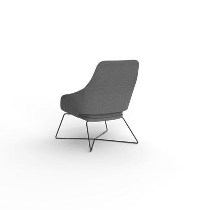 Elaro Black Metal Leg Arm Chair Grey (Sunday Onyx) - Office Furniture Company