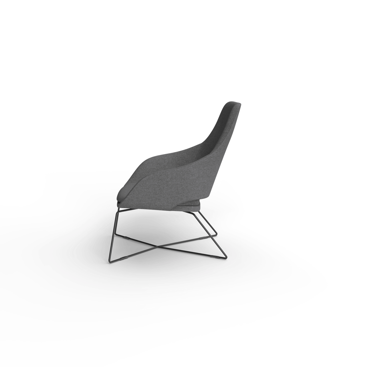 Elaro Black Metal Leg Arm Chair Grey (Sunday Onyx) - Office Furniture Company