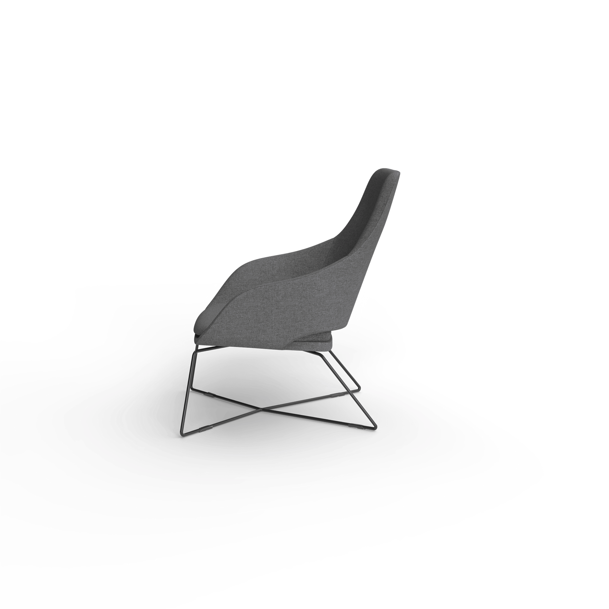 Elaro Black Metal Leg Arm Chair Grey (Sunday Onyx) - Office Furniture Company