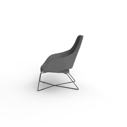 Elaro Black Metal Leg Arm Chair Grey (Sunday Onyx) - Office Furniture Company