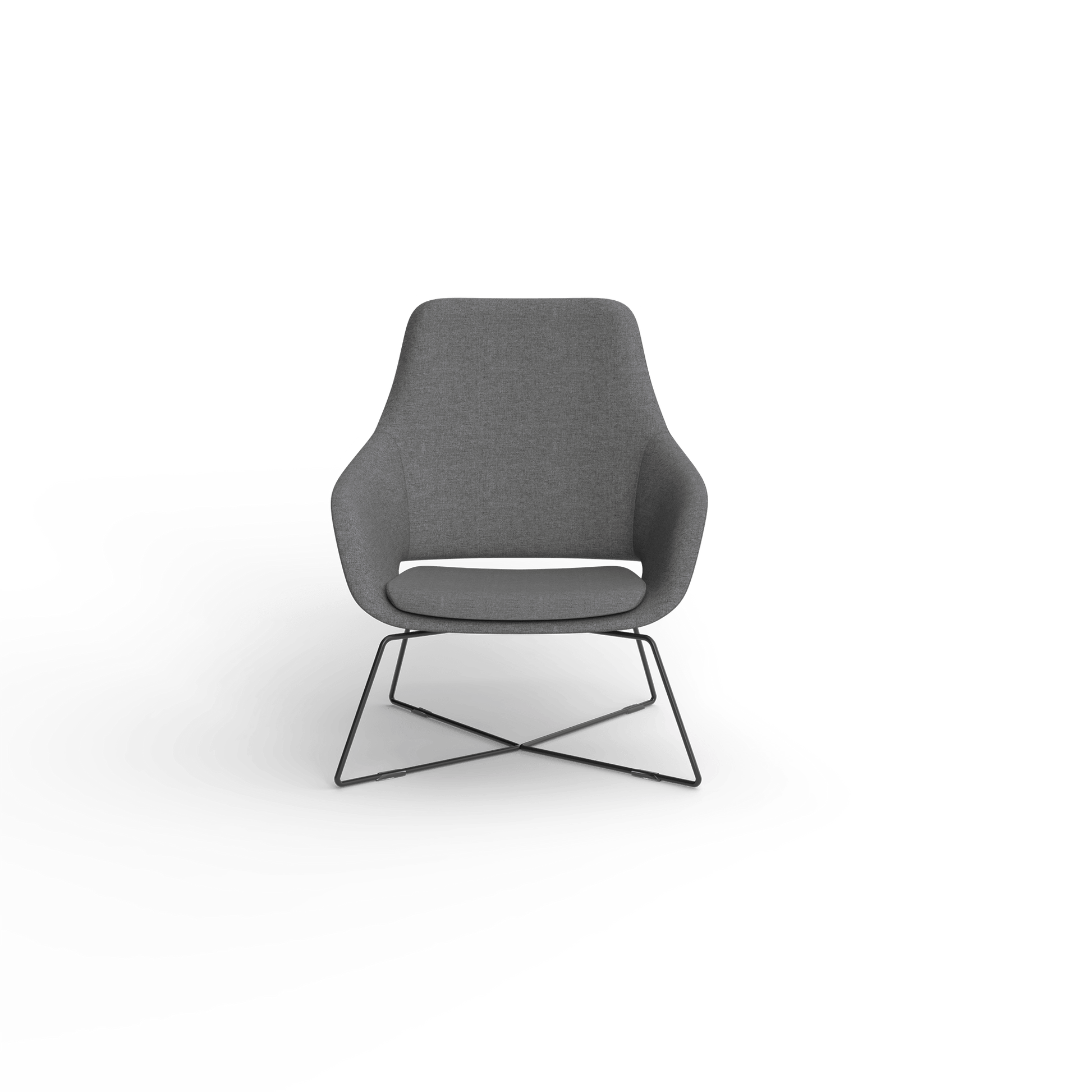 Elaro Black Metal Leg Arm Chair Grey (Sunday Onyx) - Office Furniture Company