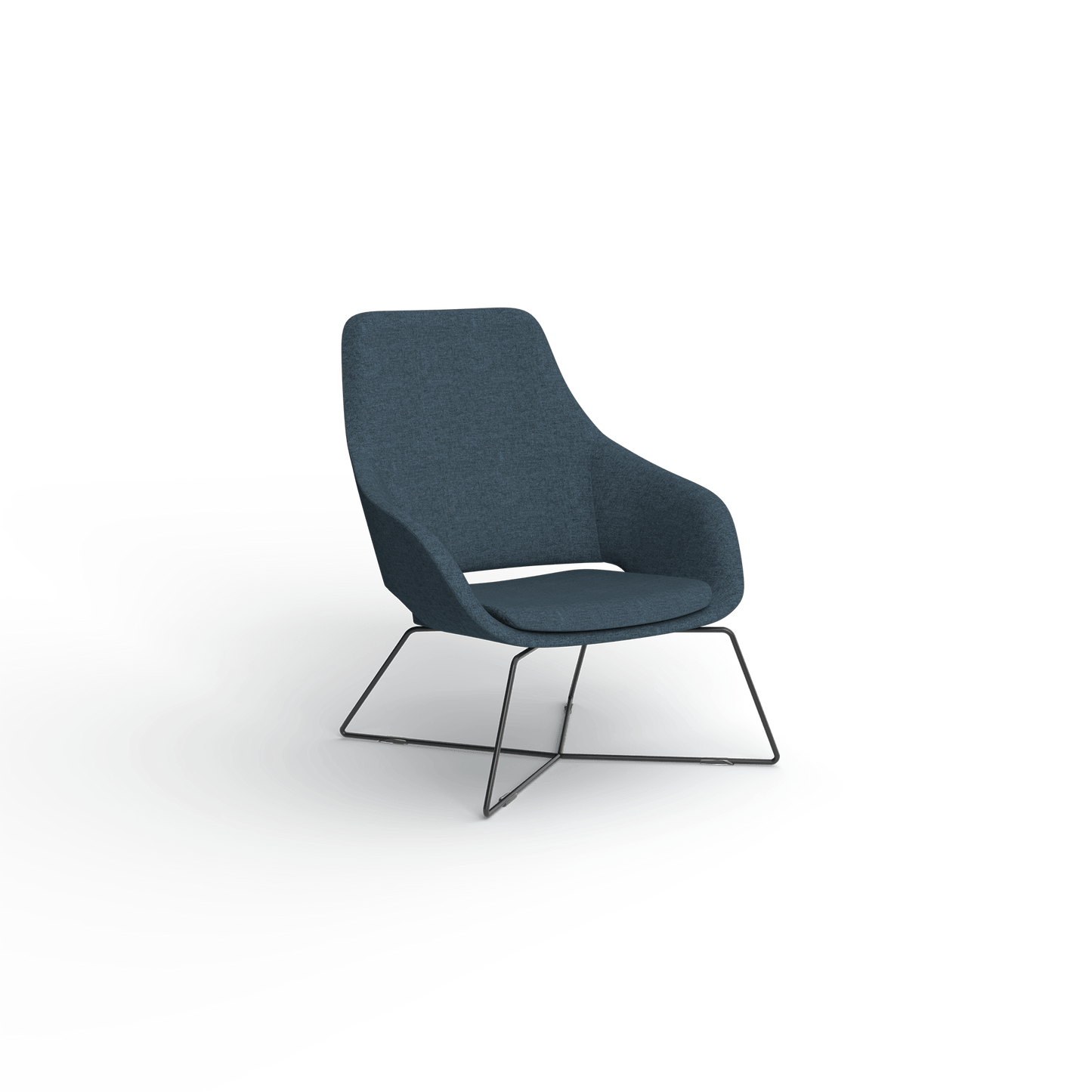 Elaro Black Metal Leg Arm Chair Grey (Sunday Onyx) - Office Furniture Company