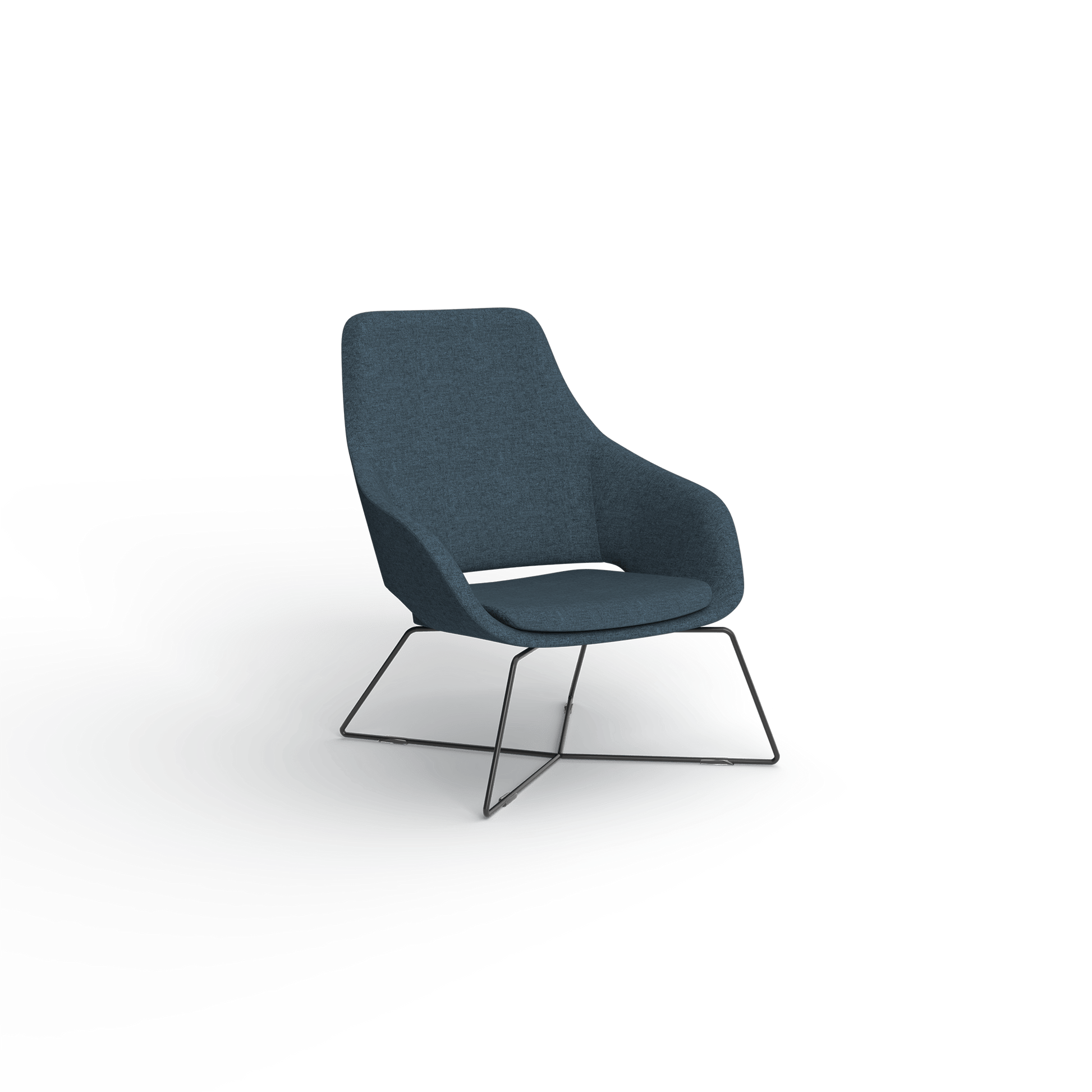 Elaro Black Metal Leg Arm Chair Grey (Sunday Onyx) - Office Furniture Company