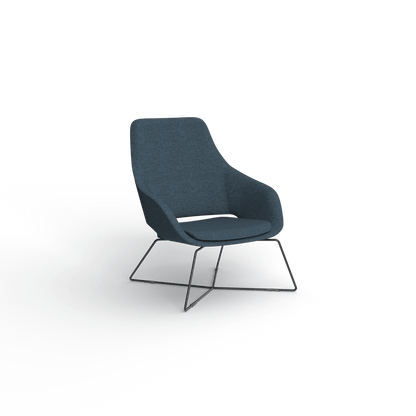 Elaro Black Metal Leg Arm Chair Grey (Sunday Onyx) - Office Furniture Company