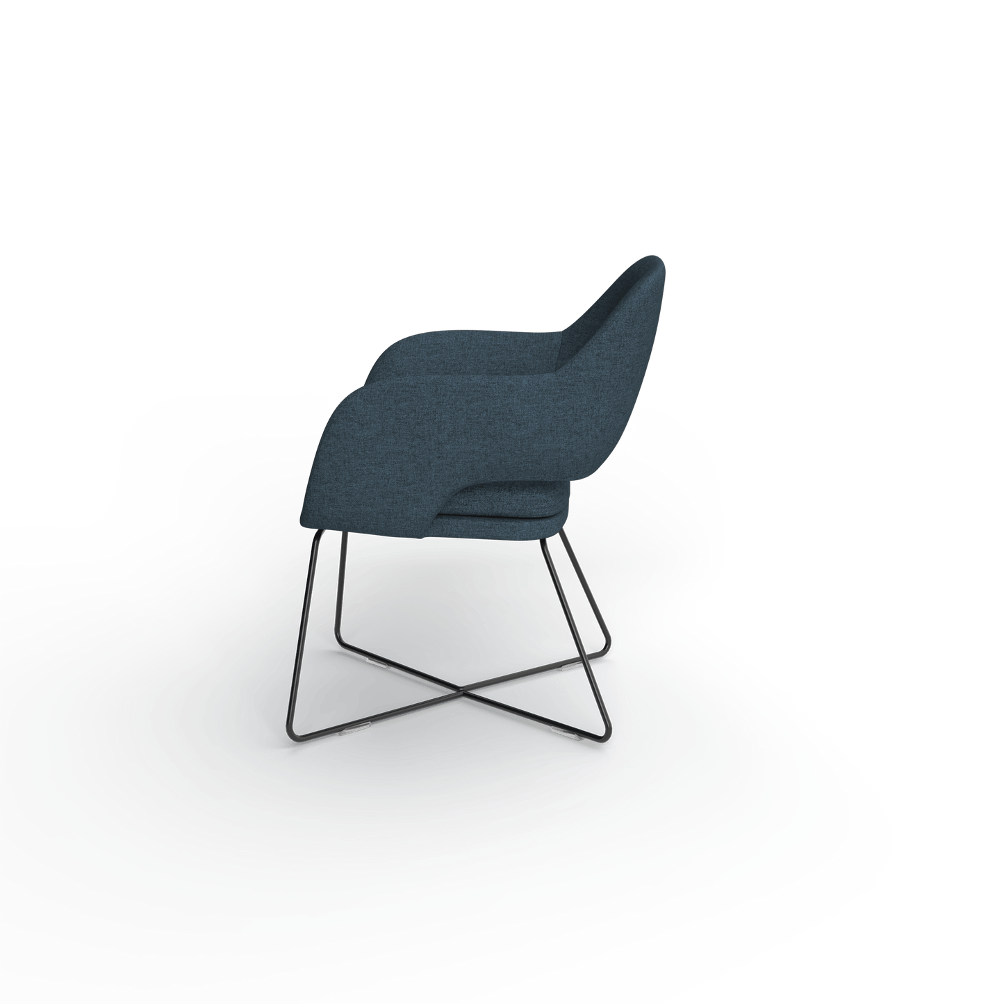 Elaro Black Metal Leg Occasional Chair Blue (Sunday Steel) - Office Furniture Company