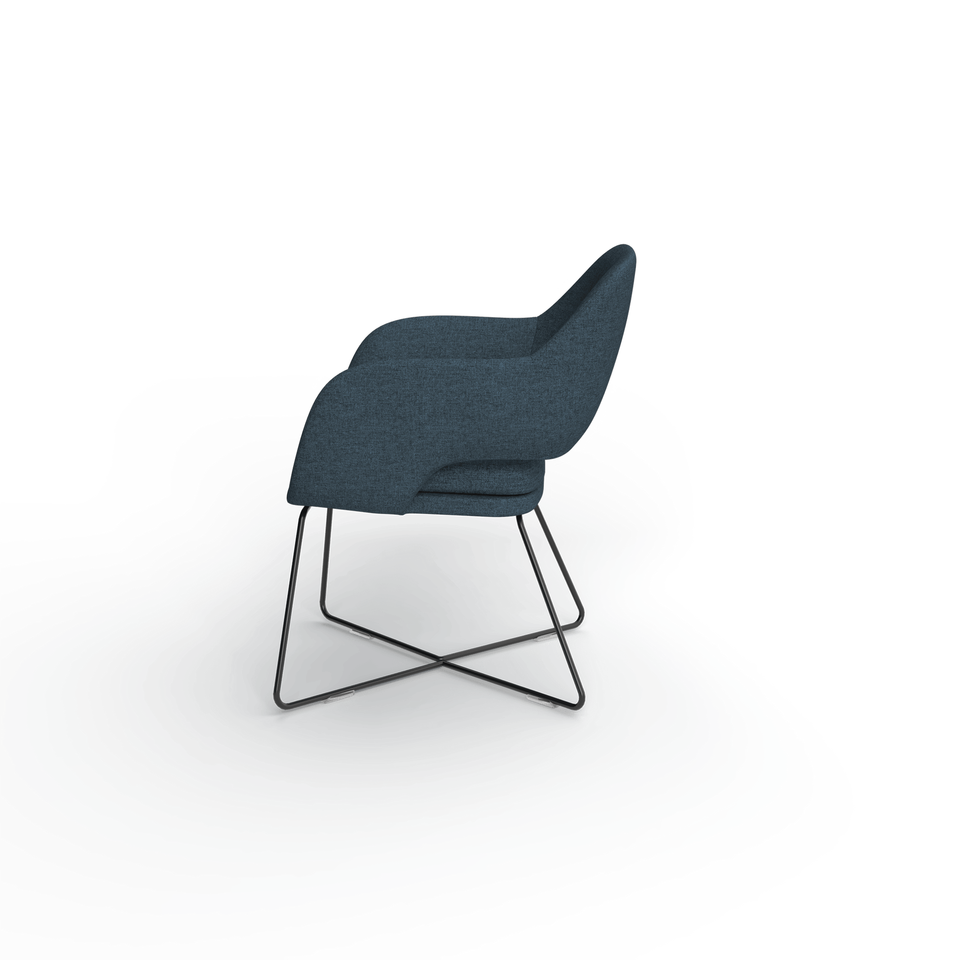 Elaro Black Metal Leg Occasional Chair Blue (Sunday Steel) - Office Furniture Company