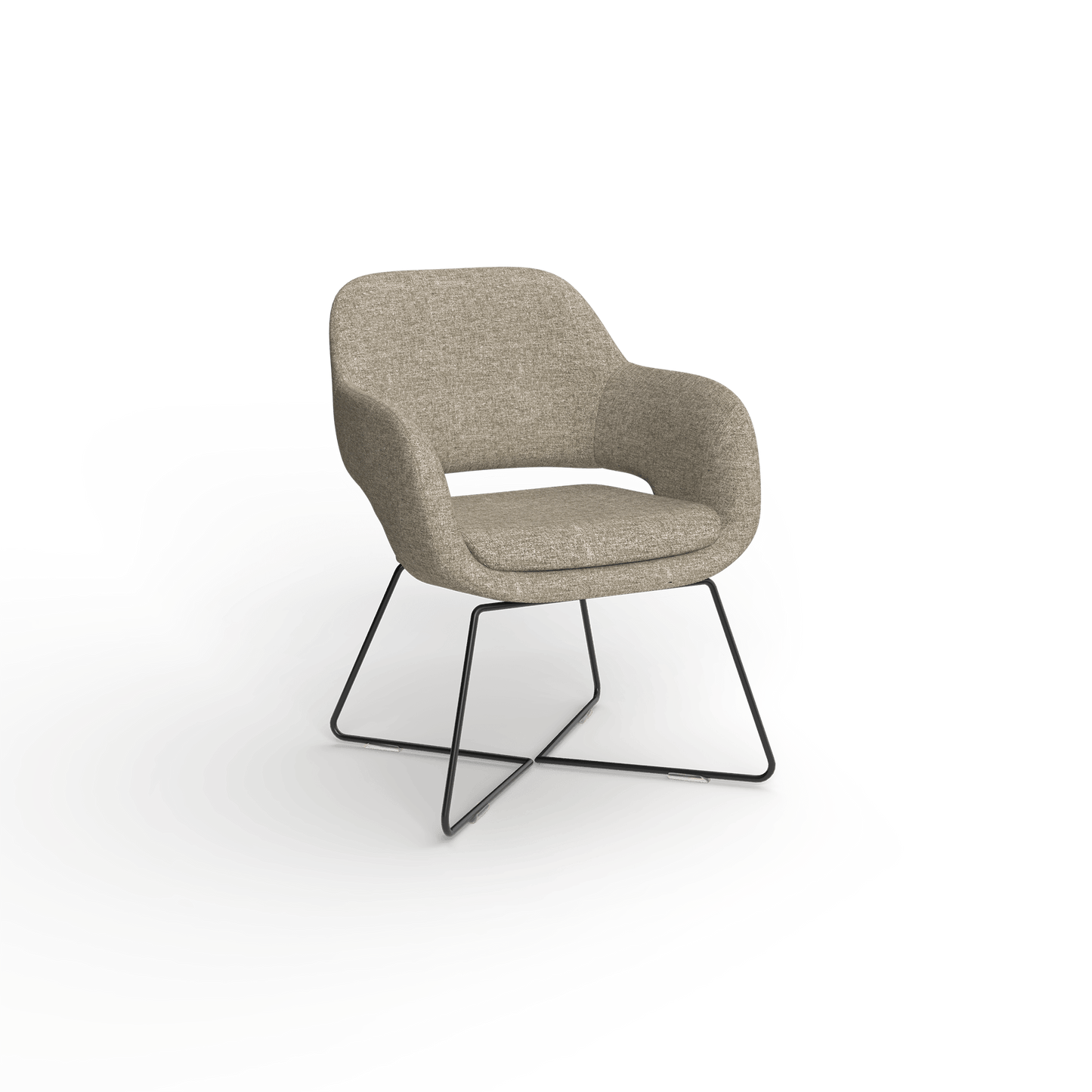 Elaro Black Metal Leg Occasional Chair Blue (Sunday Steel) - Office Furniture Company