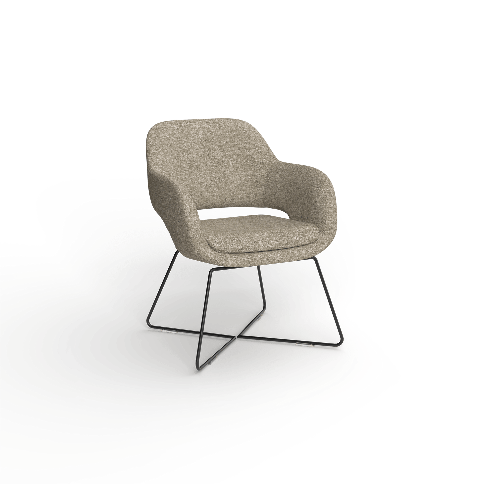 Elaro Black Metal Leg Occasional Chair Blue (Sunday Steel) - Office Furniture Company
