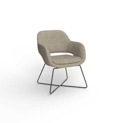 Elaro Black Metal Leg Occasional Chair Blue (Sunday Steel) - Office Furniture Company