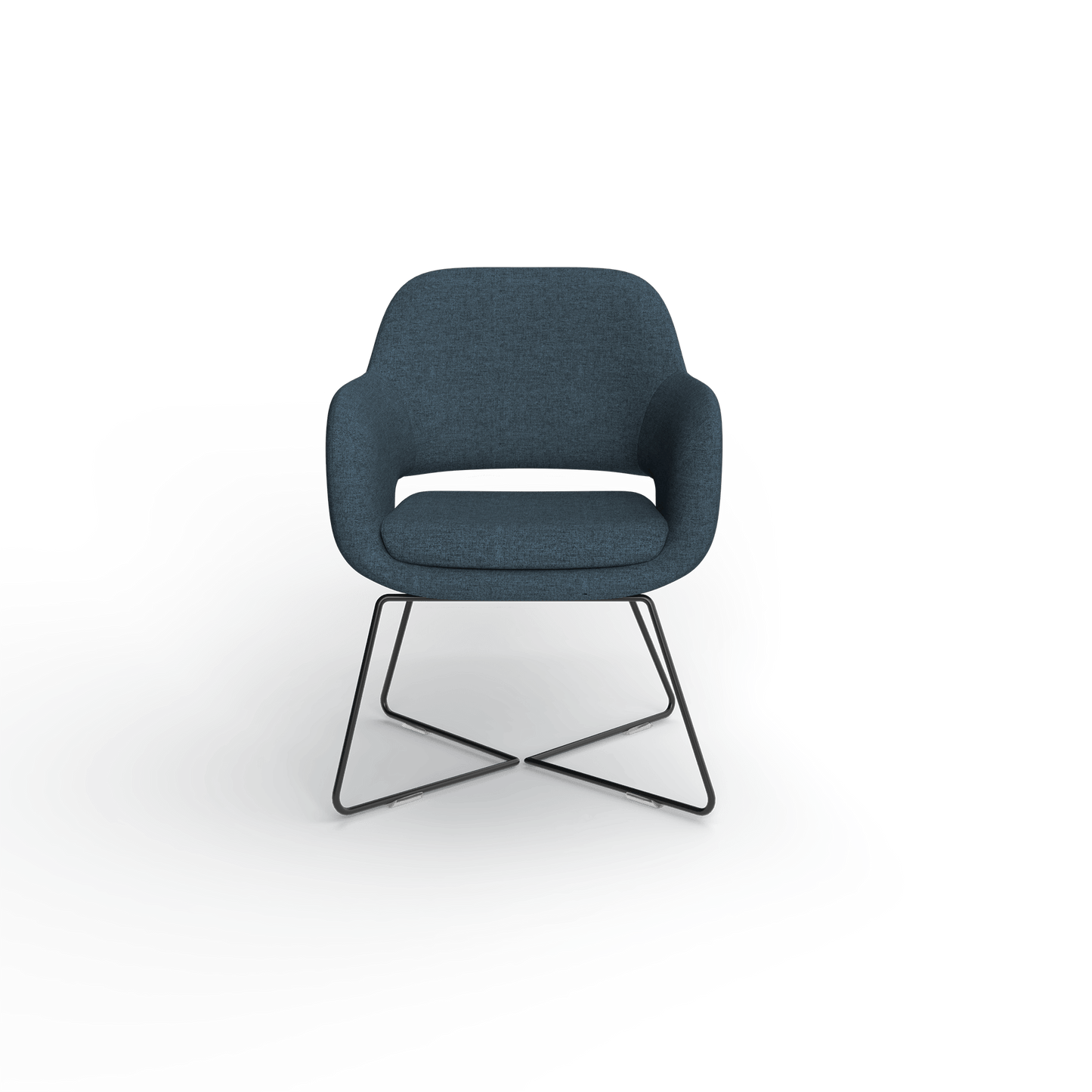 Elaro Black Metal Leg Occasional Chair Blue (Sunday Steel) - Office Furniture Company