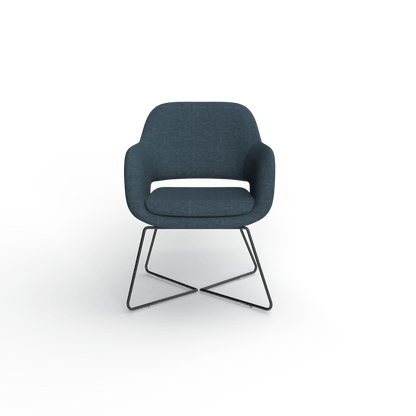 Elaro Black Metal Leg Occasional Chair Blue (Sunday Steel) - Office Furniture Company